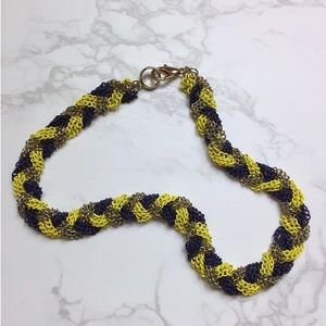 Braided Tri Color Chain Necklace